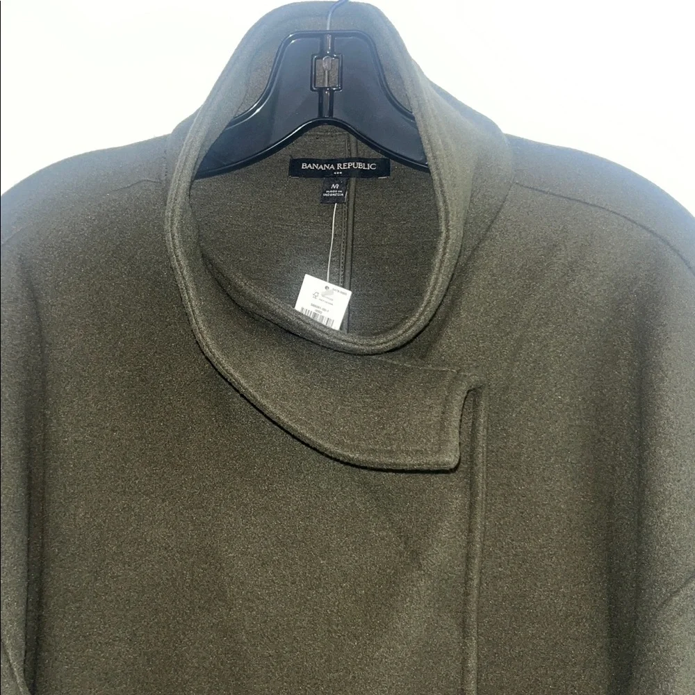 Banana Republic Green Melton Moto Jacket Size M NWT - Picture 4 of 10